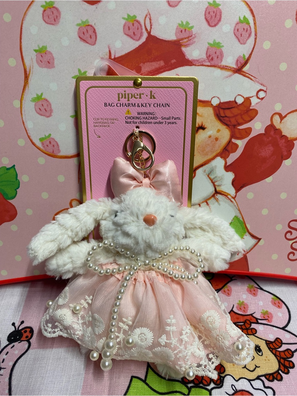 piper.k Pink Bunny Bag Charm & Key Chain